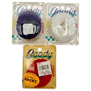 Goody Stretch Terry Ponytail Holders 6998 Lot of 3 Scrunchies Vintage Sealed NIP